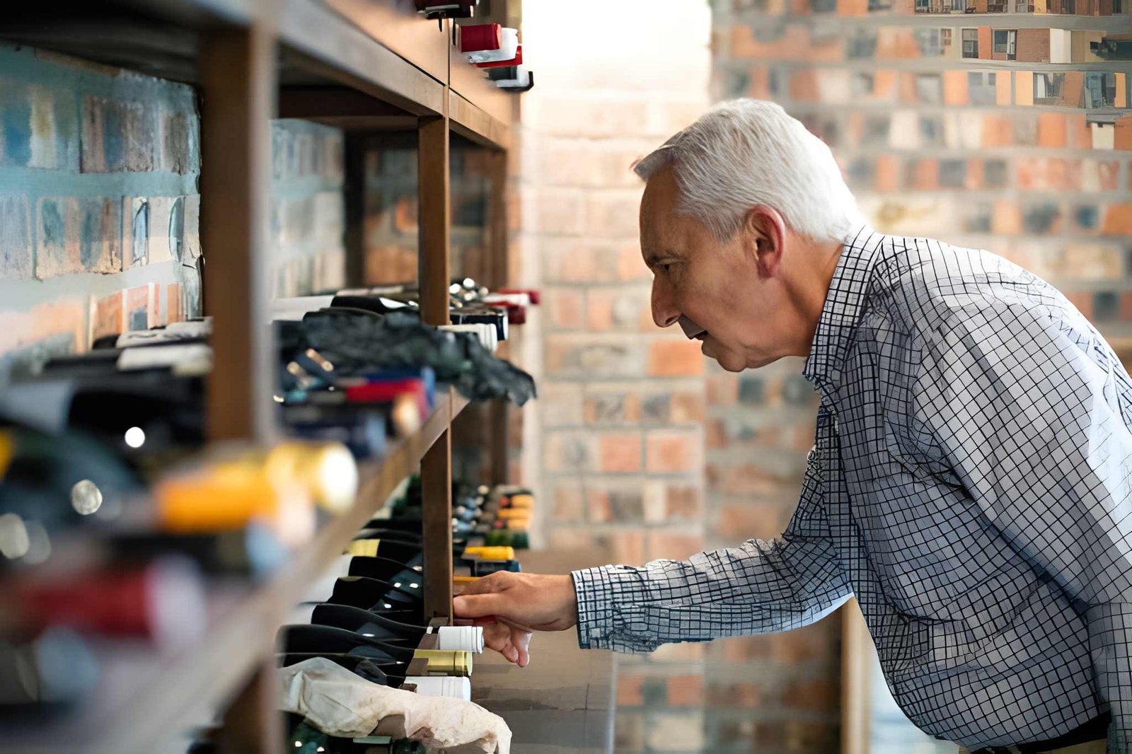 Cave à vin avec bouteilles soigneusement classées